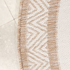 Round Jute Outdoor Rug – Nusa Medallion Beige/Cream