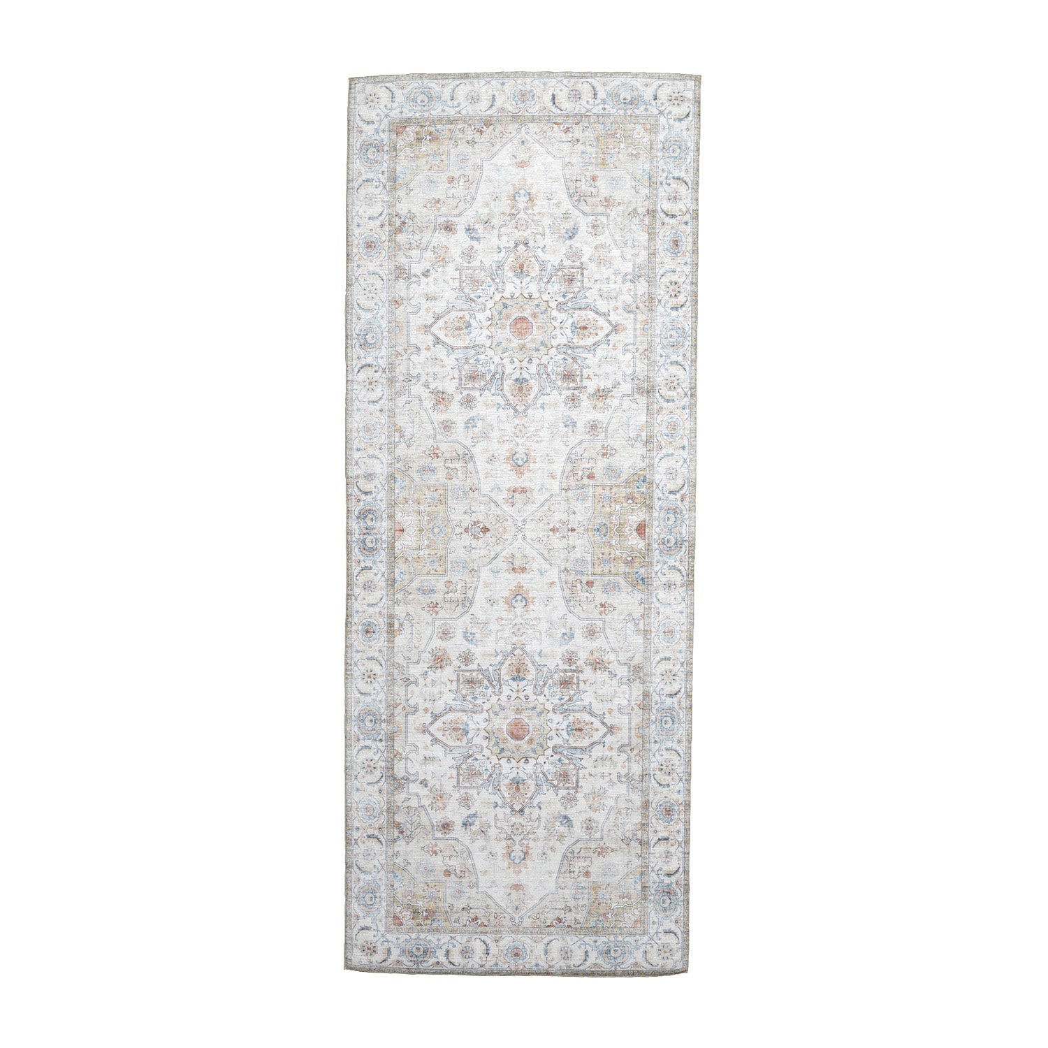 Washable Runner - Domingo Mandala White