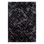 Modern floor rug - Marble Square Anthracite/Brown