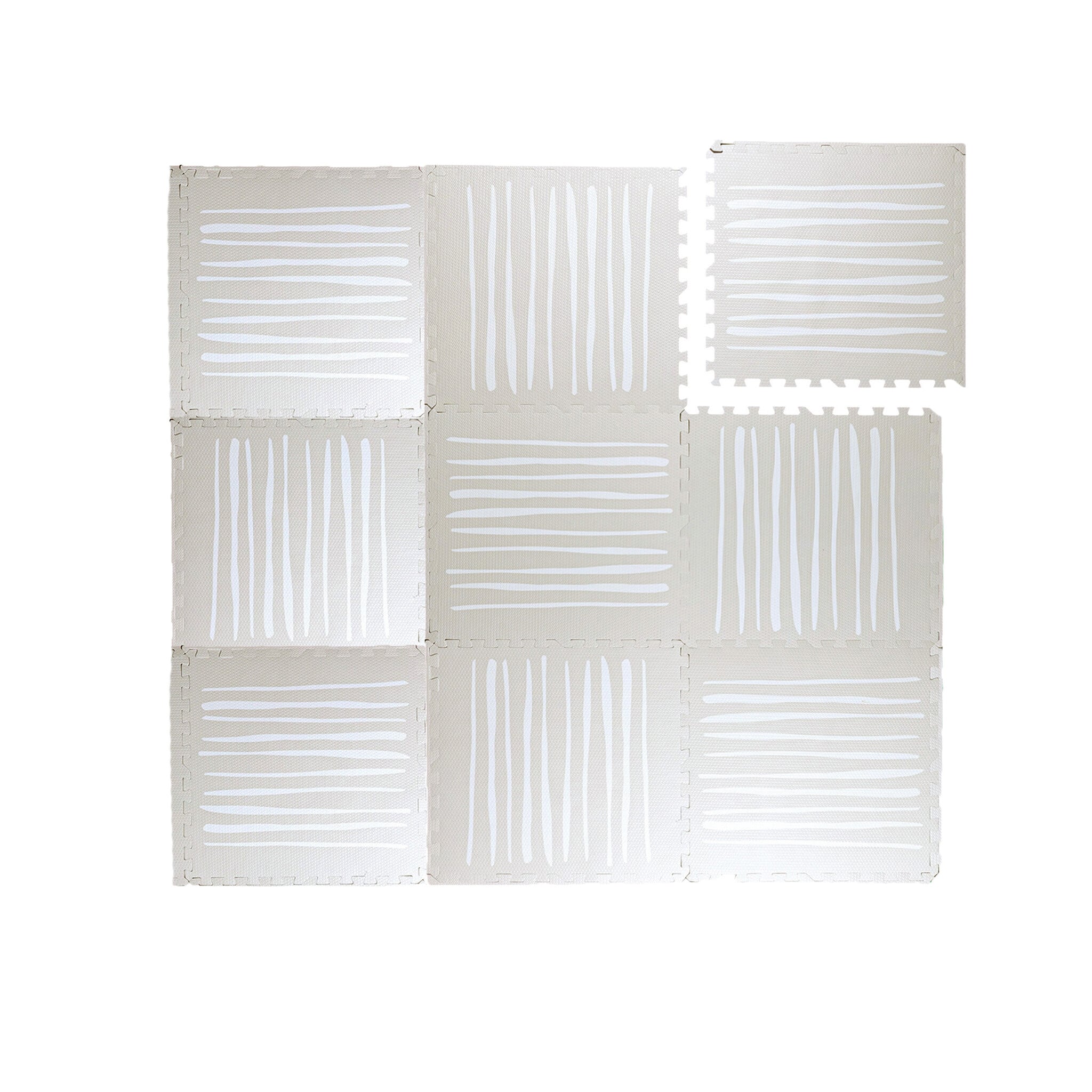 Foam puzzle mat - Alfie XL Stripes Grey/Beige