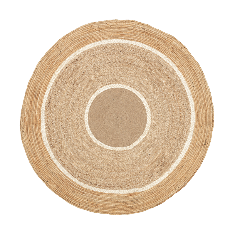 Round Jute Rug - Mirai Circle White/Natural