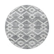 Round Scandinavian floor rug - Pitea Retro Grey/Cream