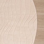 Round Scandinavian Rug - Charm Waves Beige