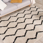 High Pile Rug - Grand Moves Cream/Black