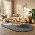 Oval Shaggy Rug - Blaze Grey