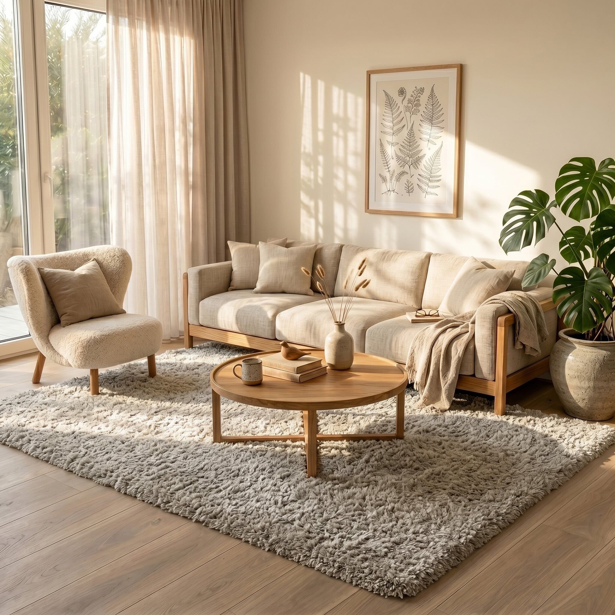 Shaggy Rug - Blaze Beige/Grey