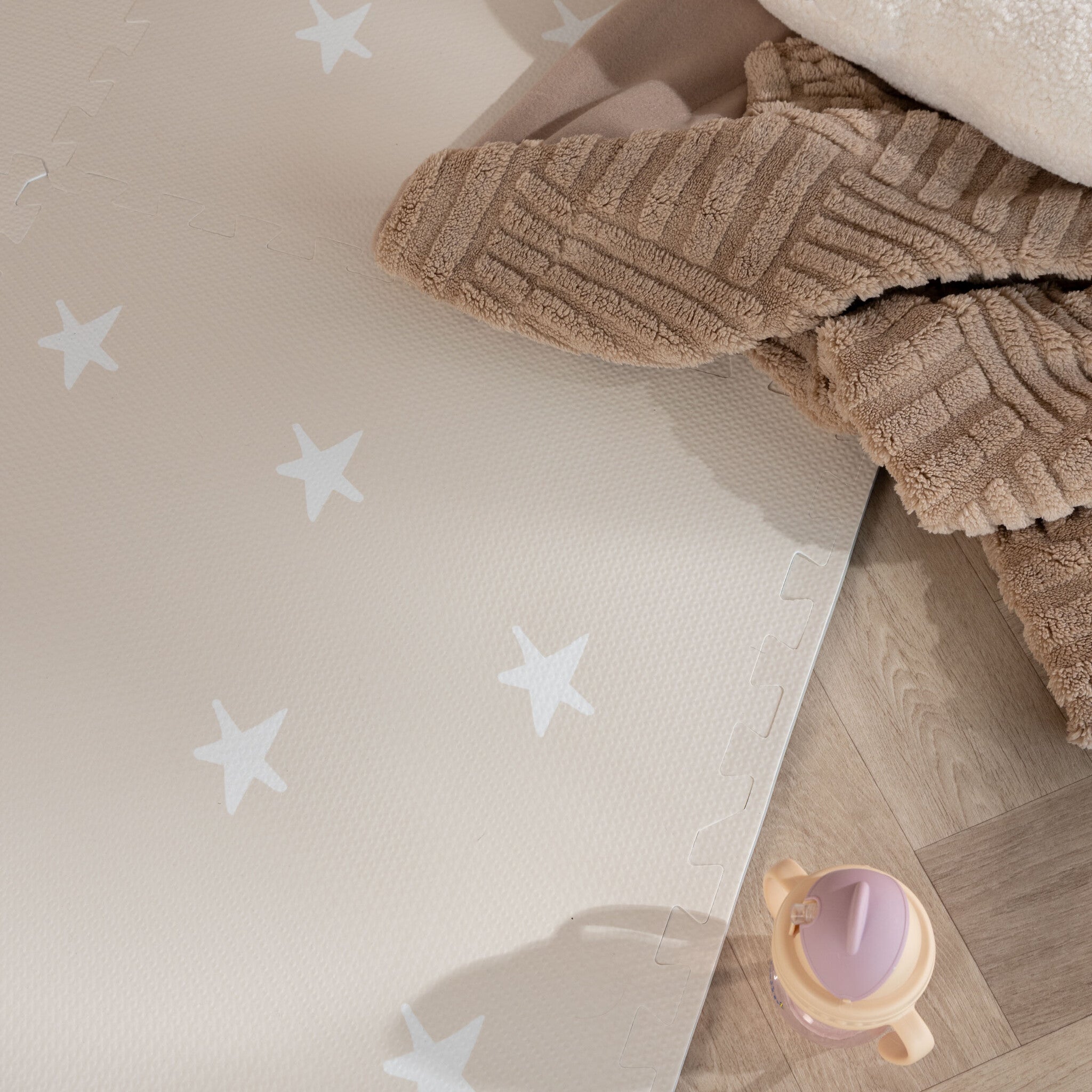 Foam puzzle mat - Alfie XL Stars Grey/Beige