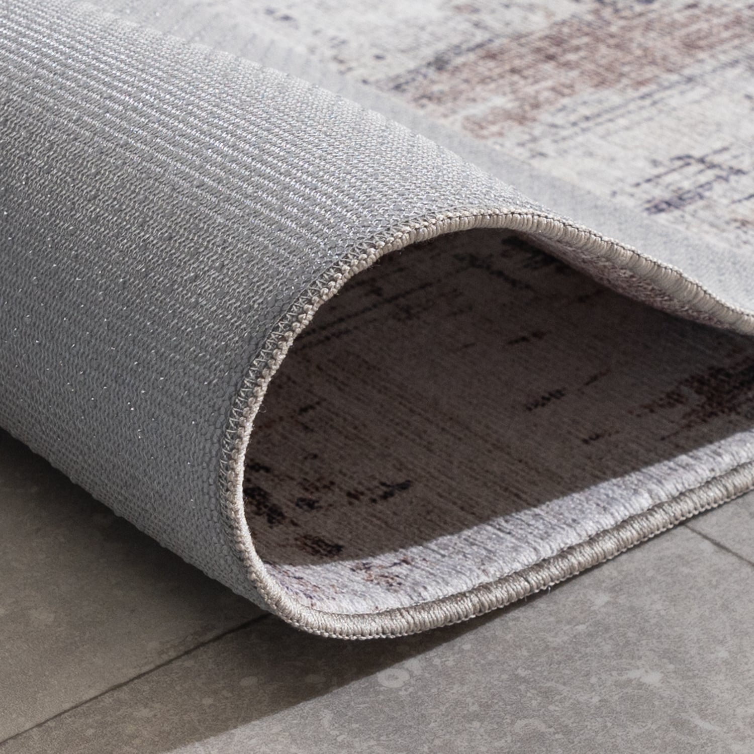 Washable Runner - Domingo Grunge Taupe/Cream