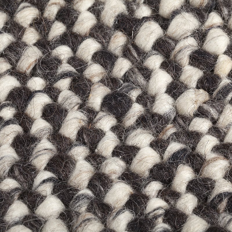 Wool Floor Rug - Lorraine Dark Brown/Cream
