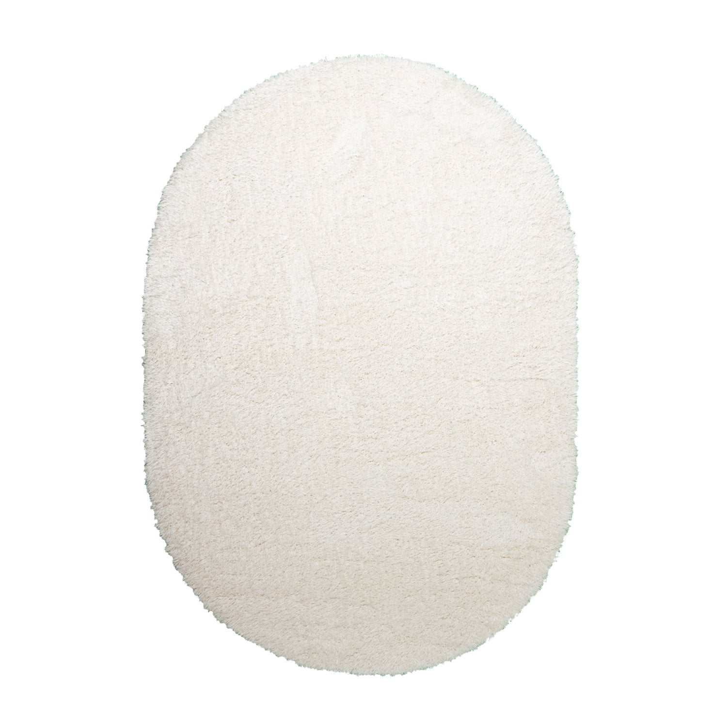 Oval Shaggy Rug - Blaze Cream/White
