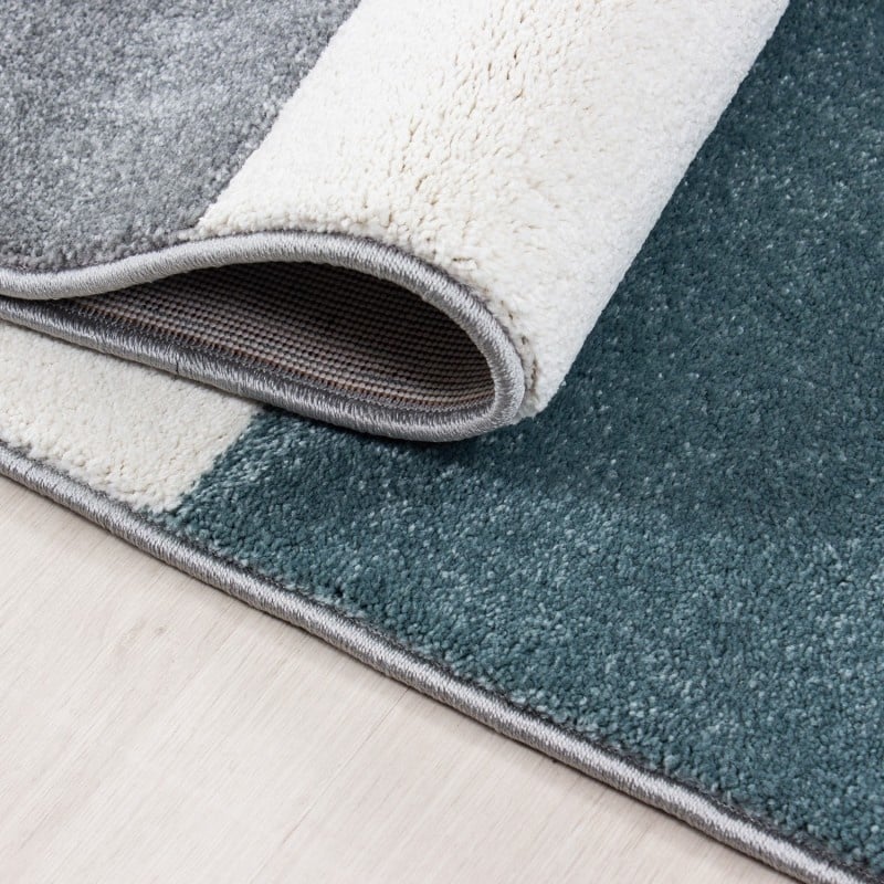 Modern Floor Rug - Tetris Blue 1310