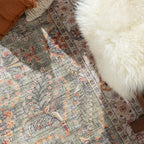 Vintage Outdoor Rug - Santo Flora Olive Green
