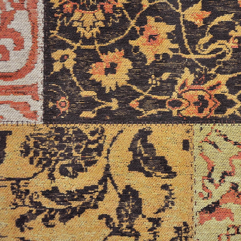 Patchwork Floor Rug - Delany Ocher Yellow