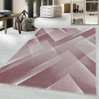 Modern floor rug - Streaky Lines Pink