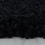High-pile floor rug - Softy Black