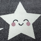 Children's Floor Rug - Anna Stars Grey