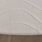 Round Scandinavian Rug - Charm Waves White