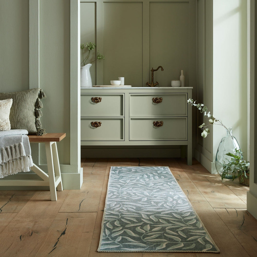 Washable Runner - Reido Leaves Green