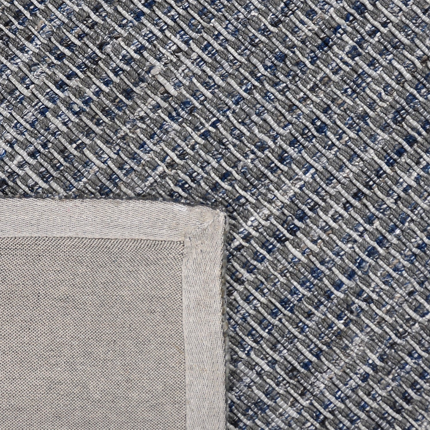 Flat woven floor rug - Henri Blue