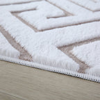 Soft geometric floor rug - Vellion Maze White/Beige