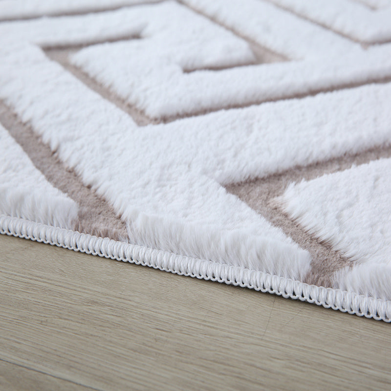 Soft geometric floor rug - Vellion Maze White/Beige