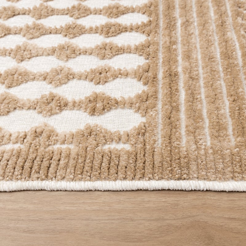 Washable Rug - Dunya Geo Beige/White