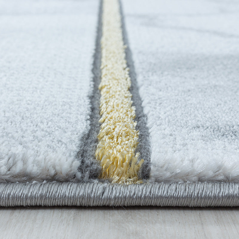Modern floor rug - Marble Box Grey/Gold