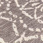 Round Modern Outdoor Rug - Porto Aztec Light Gray