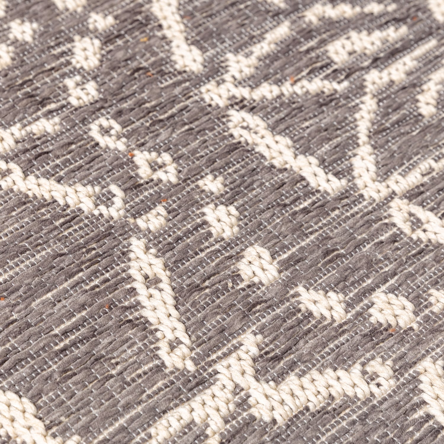 Round Modern Outdoor Rug - Porto Aztec Light Gray