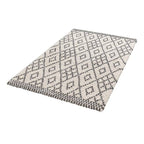 High-pile floor rug - Hamar Cubes Cream/Grey