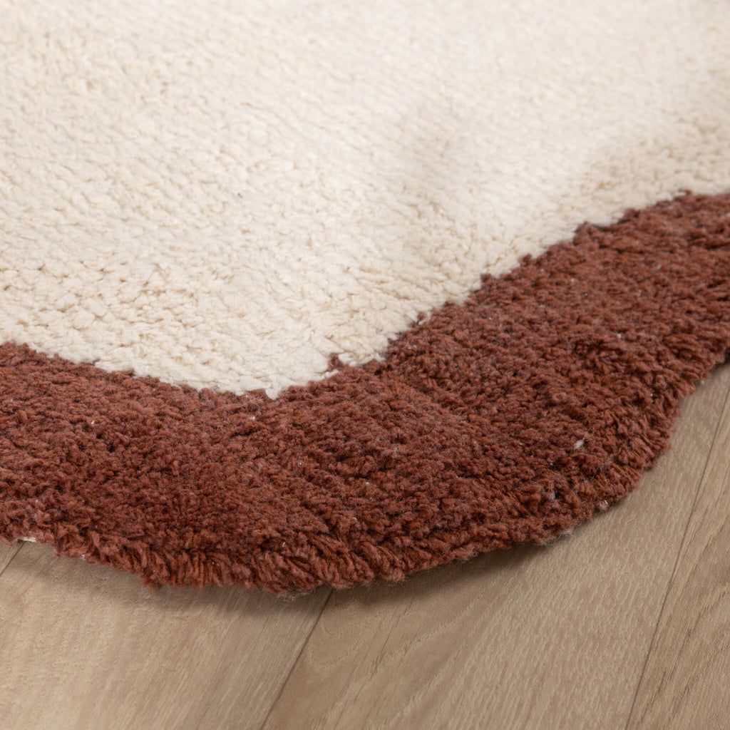 Round Washable Rug – Hazy Brown/Cream