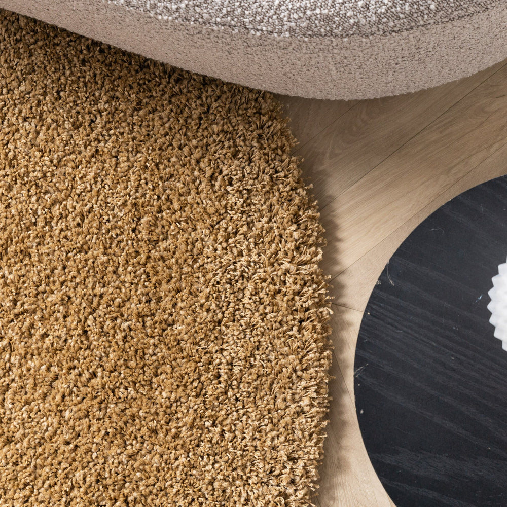 Round shaggy rug - Yves Gold