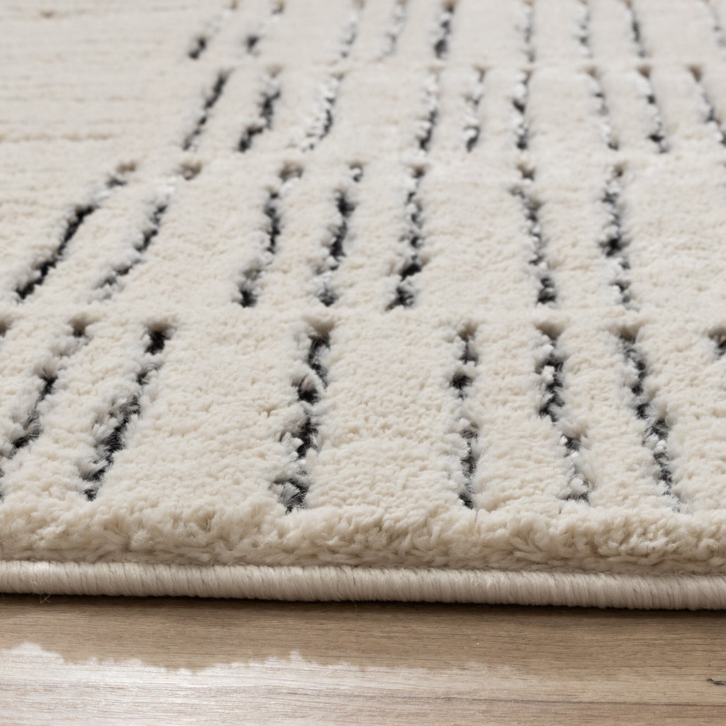 Scandinavian Rug - Yune Lines Cream/Black