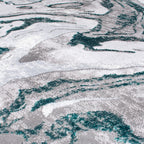 Marble floor rug - Erio Marbled Grey/Turquoise