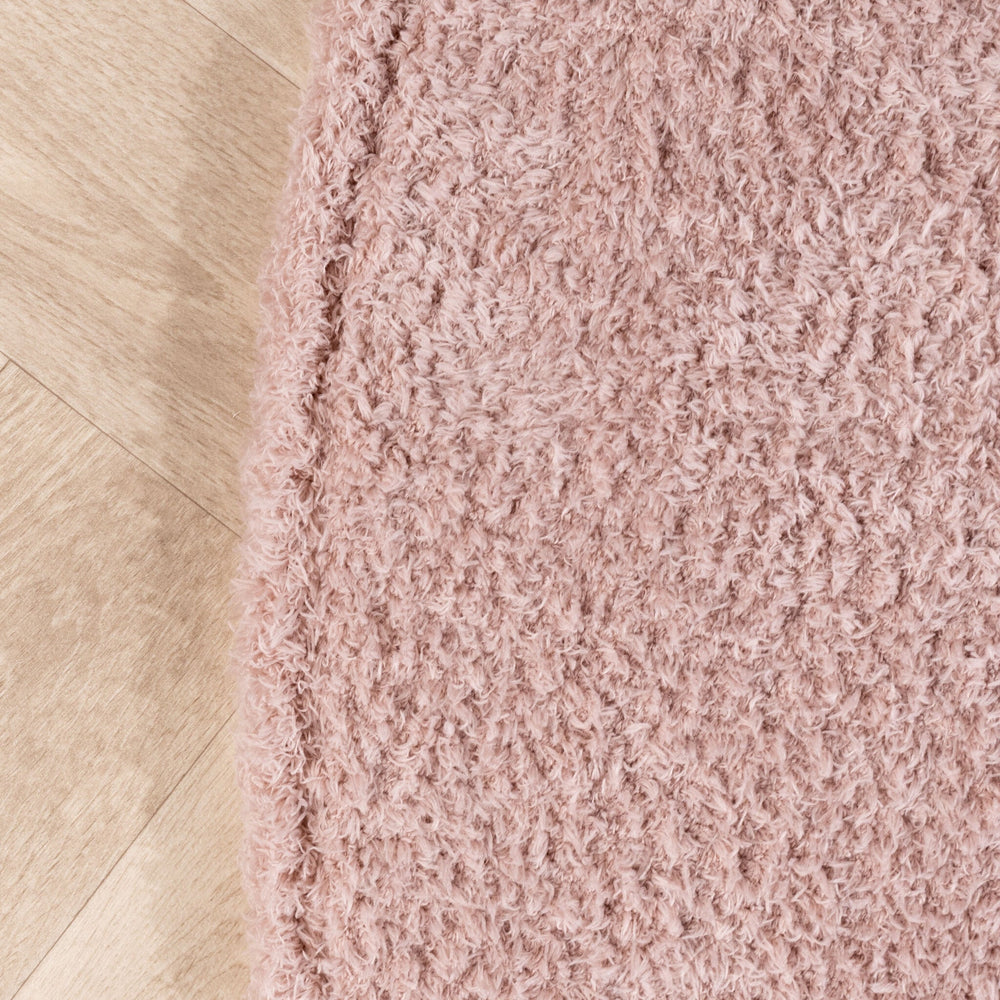 Soft round rug - Teddy Pink