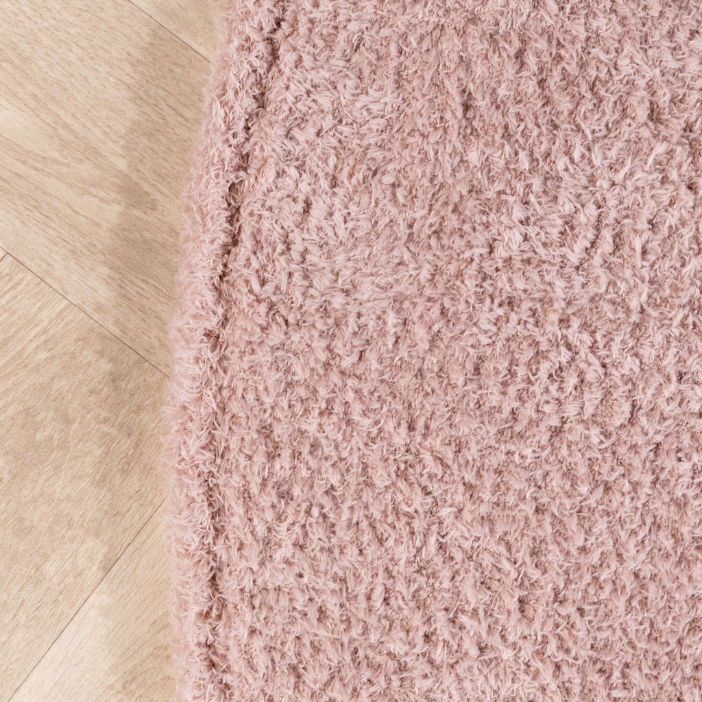 Soft round rug - Teddy Pink