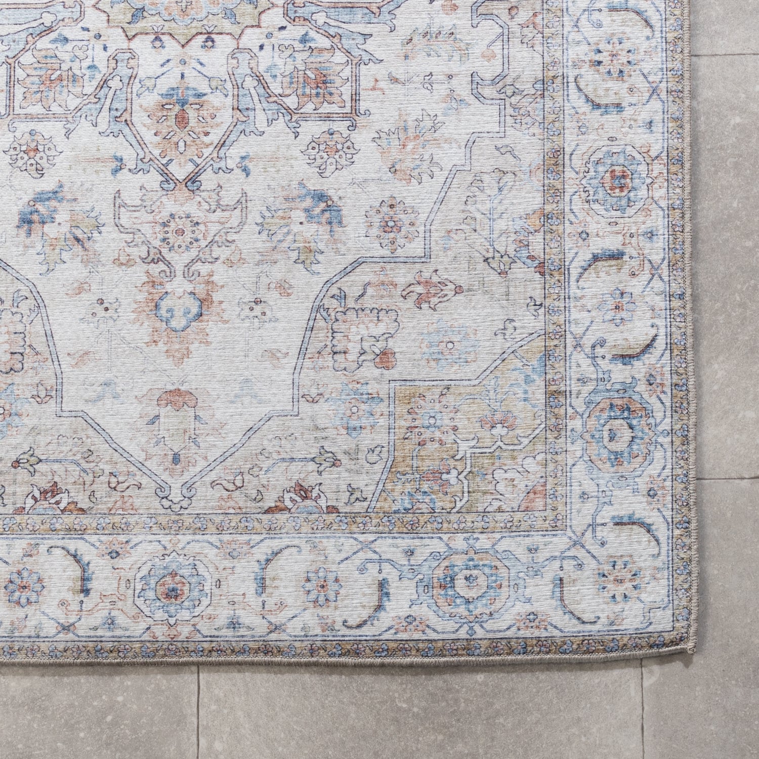 Washable Runner - Domingo Mandala White