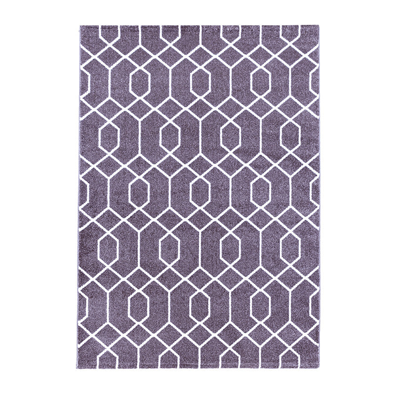 Retro floor rug - Stencil Purple/White