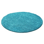 Round High-Pile Floor Rug - Life Turquoise