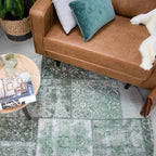Round Patchwork Rug - Dreams Green