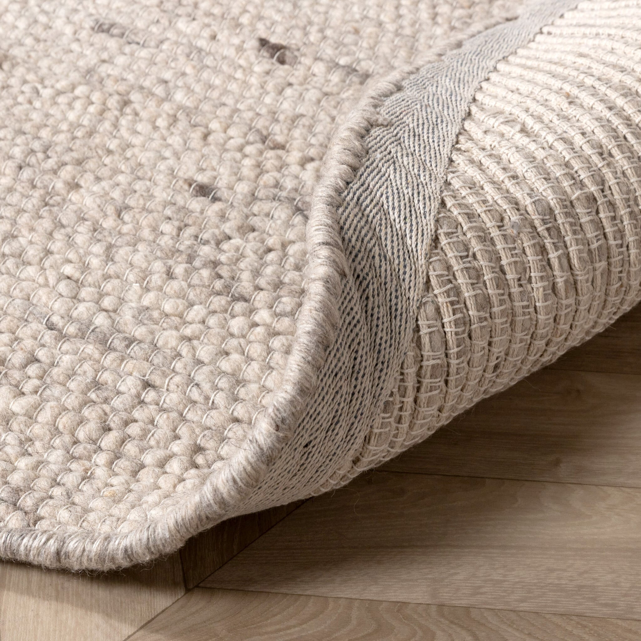 Round Wool Rug - Feline White/Blended