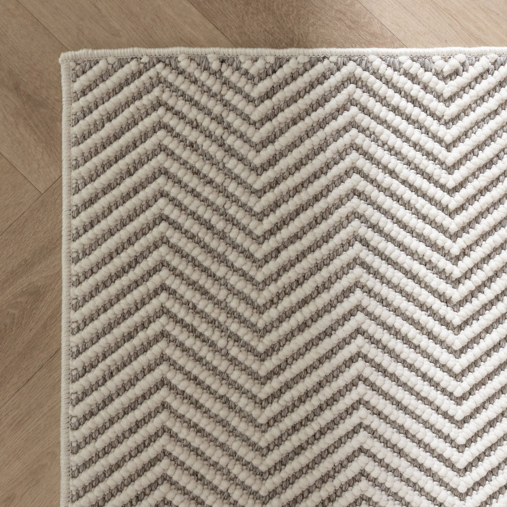 Sustainable floor rug - Lorre Lines Cream/Grey
