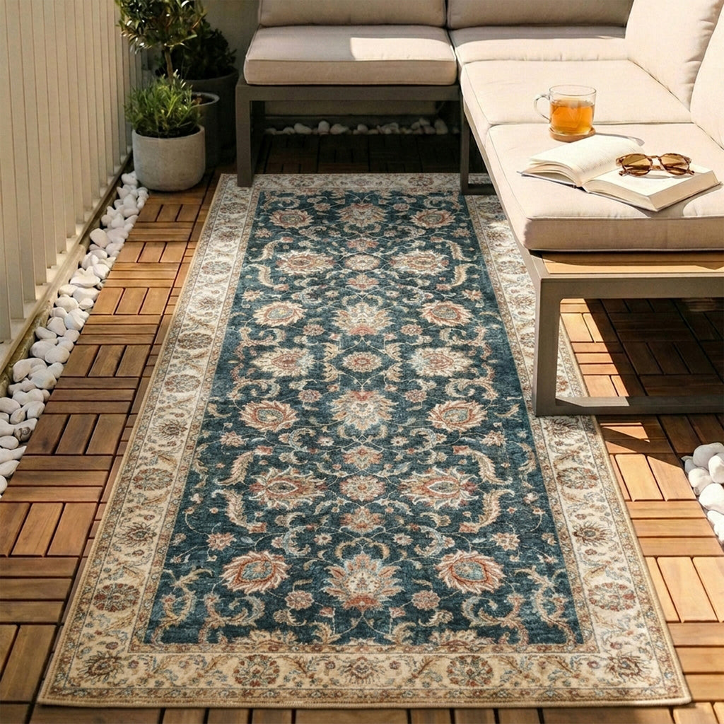 Washable Runner - Domingo Oriental Dark Green