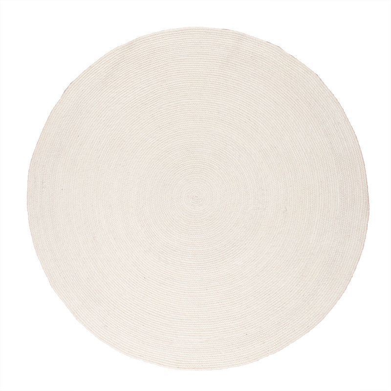 Round Wool Rug - Wise White