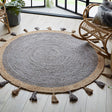 Round jute floor rug - Lunaro Grey/Natural