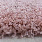Round high-pile floor rug - Softy Pink