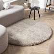 Round shaggy rug - Yves Beige