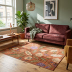 Washable rug – Misty Flowers Terracotta