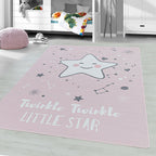 Children's floor rug - Pleun Star Pink
