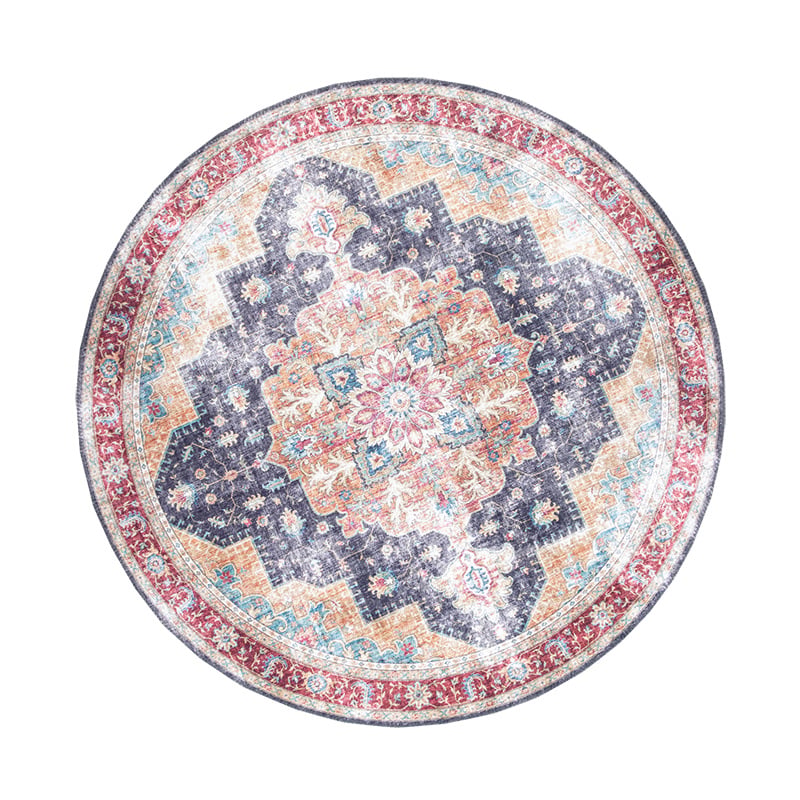 Round Vintage Rug - Azara Blue/Red